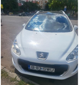 Autoturism Peugeot cu nr. de inmatriculare B-83-SWU
